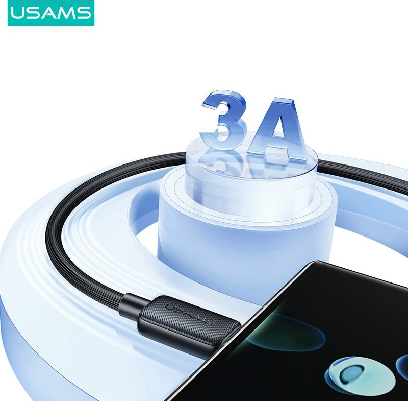Кабель Usams USB 3.0 (M), USB TypeC (M), 2 м, черный купить,NaN