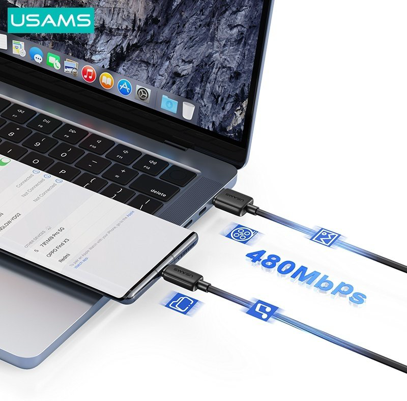 Кабель Usams USB 3.0 (M), USB TypeC (M), 3 м, черный купить,NaN