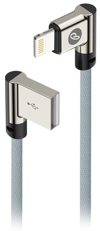 Кабель OLMIO USB 2.0 (M), Lightning (M), 1 м, серый