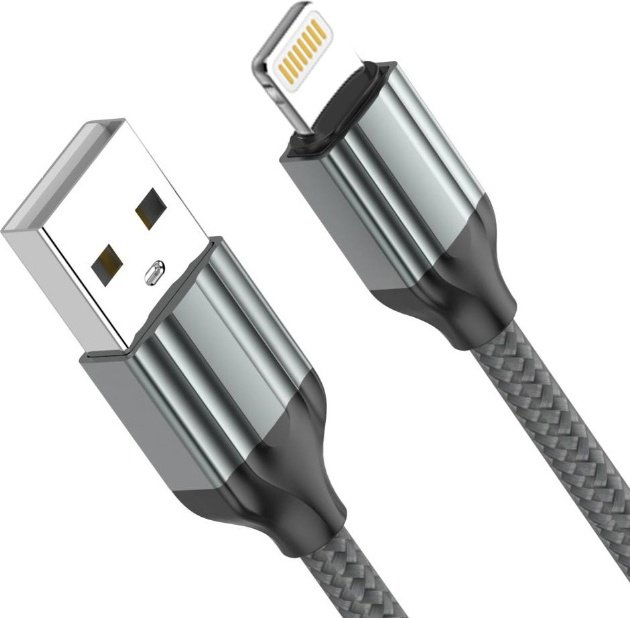 Кабель LDNIO USB 2.0 (M), Lightning (M), 2 м, серый