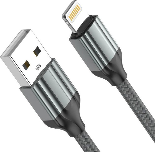 Кабель LDNIO USB 2.0 (M), Lightning (M), 2 м, серый купить,NaN