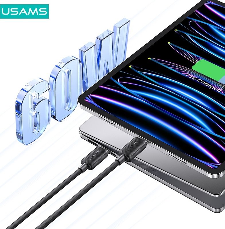 Кабель Usams USB TypeC (M), 3 м, черный купить,NaN