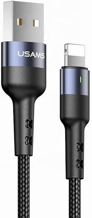 Кабель Usams Apple Lightning (M), USB 2.0 (M), 1 м, черный купить,NaN