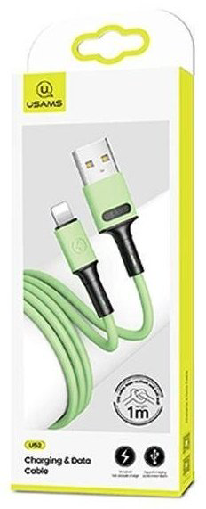 Кабель Usams USB 2.0 (M), Lightning (M), 1 м, зеленый купить,NaN