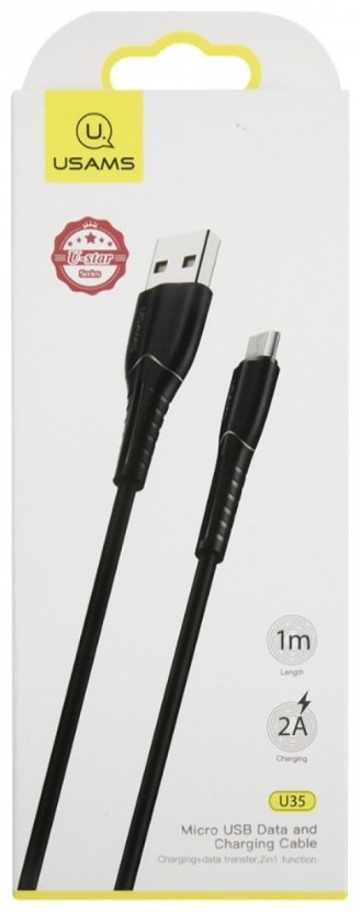 Кабель Usams USB 2.0 (M), micro-USB 2.0 (M), 1 м, черный - ForteMarket Кабель Usams USB 2.0 (M), micro-USB 2.0 (M), 1 м, черный купить,0