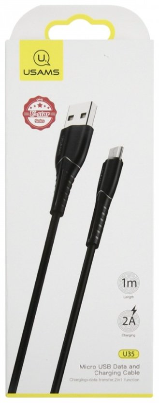Кабель Usams USB 2.0 (M), micro-USB 2.0 (M), 1 м, черный купить,NaN