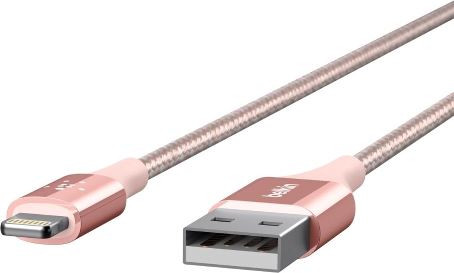 Кабель Belkin USB 2.0 (M), Lightning (M), 1.2 м, розовый купить,NaN