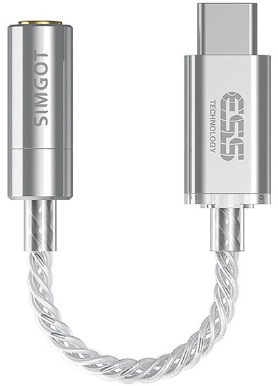 Переходник Simgot USB TypeC (M), 3.5 мм jack (F), , серебристый купить,NaN