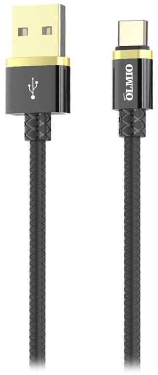OLMIO Deluxe USB 2.0 - Type-C 1 м черный купить,NaN