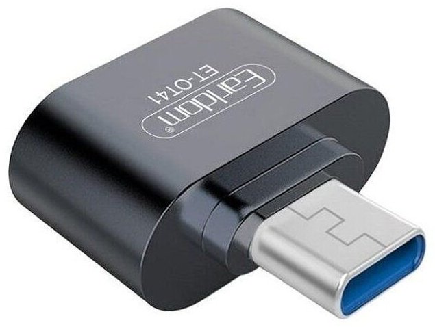 Переходник Earldom USB TypeC (M), USB 3.1 (F), 0.1 м, черный