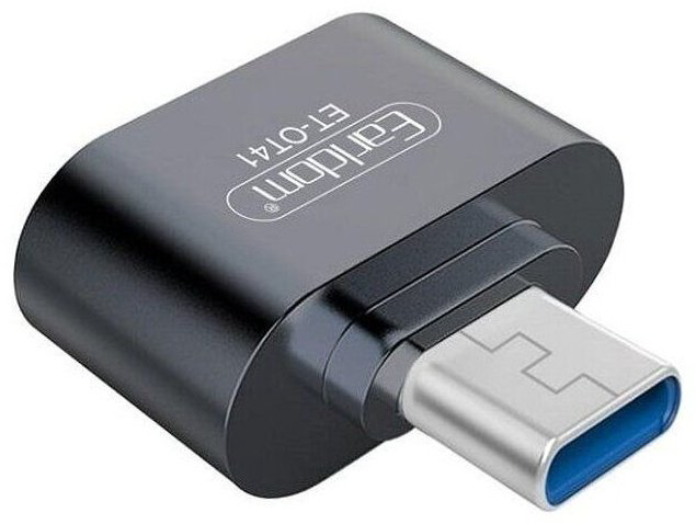 Переходник Earldom USB TypeC (M), USB 3.1 (F), 0.1 м, черный купить,NaN