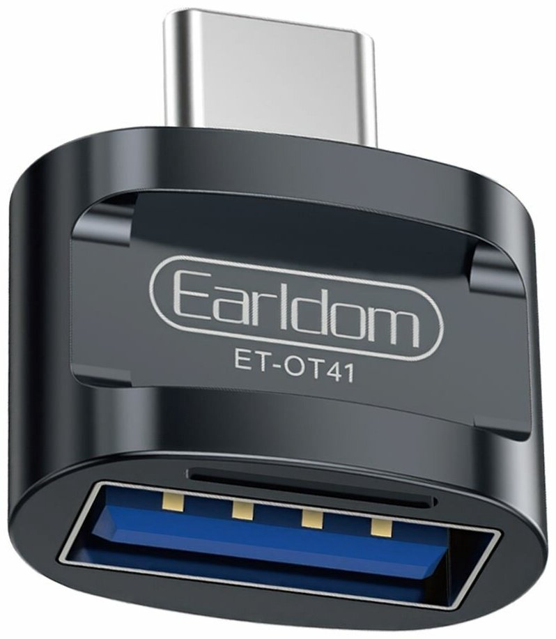 Переходник Earldom USB TypeC (M), USB 3.1 (F), 0.1 м, черный купить,NaN