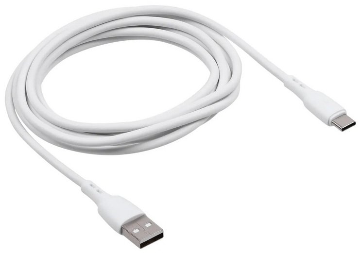 Кабель Carmega USB 2.0 (M), USB TypeC (M), 2 м, белый купить,NaN