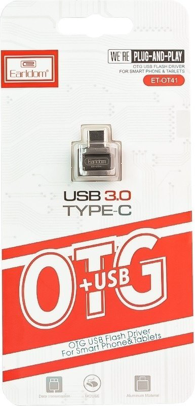 Переходник Earldom USB TypeC (M), USB 3.1 (F), 0.1 м, черный купить,NaN
