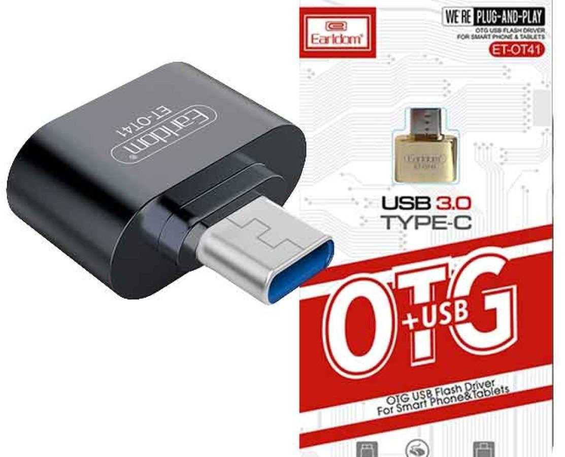 Переходник Earldom USB TypeC (M), USB 3.1 (F), 0.1 м, черный купить,NaN
