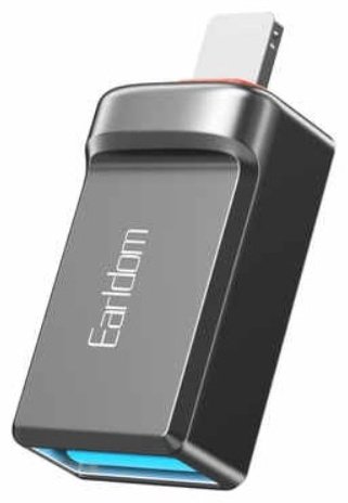 Переходник Earldom USB 3.0 (F), Lightning (M), 0.1 м, черный