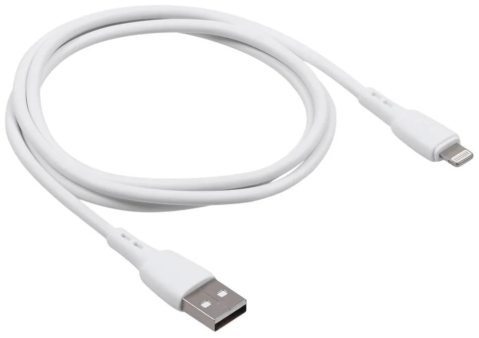 Кабель Carmega USB 2.0 (M), Lightning, 1 м, белый купить,NaN