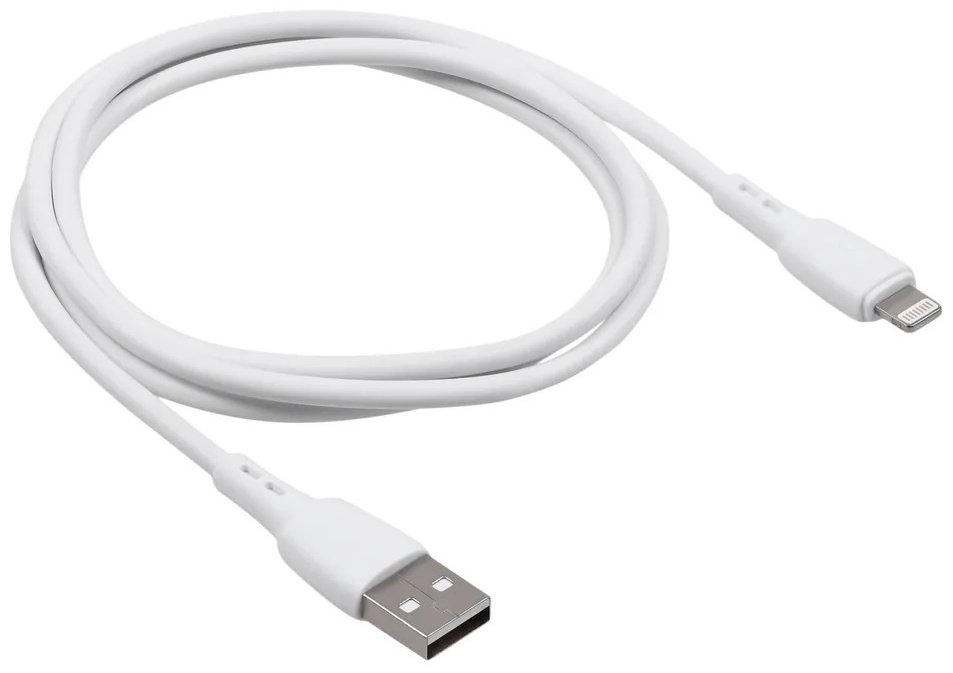 Кабель Carmega USB 2.0 (M), Lightning, 1 м, белый купить,NaN