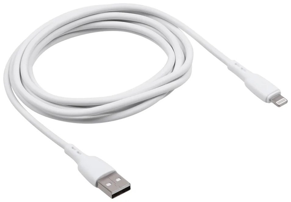 Кабель Carmega USB 2.0 (M), Lightning, 2 м, белый купить,0