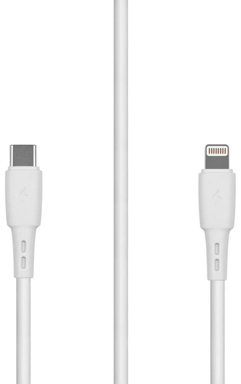 Кабель Carmega USB TypeC (M), Lightning, 1 м, белый купить,NaN
