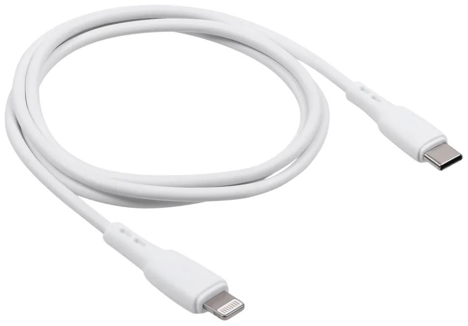 Кабель Carmega USB TypeC (M), Lightning, 1 м, белый купить,NaN