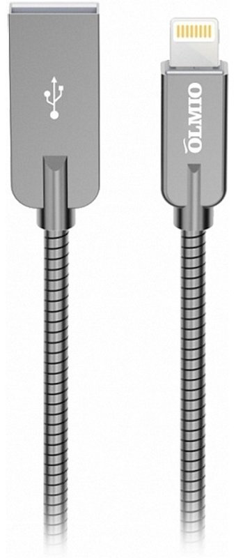 Кабель OLMIO USB 2.0 (M), Lightning (M), 1.2 м, серый купить,NaN