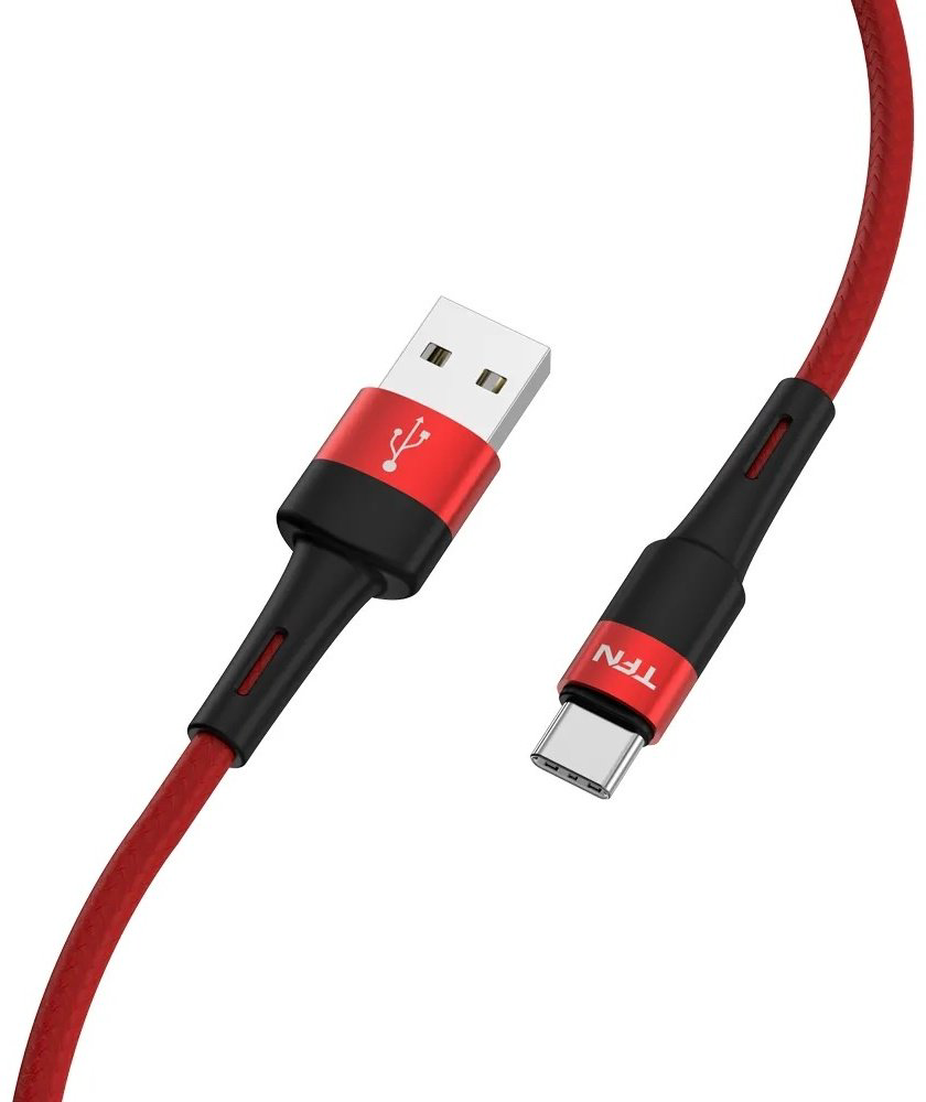 Кабель TFN USB 2.0 (M), USB TypeC (M), 1.2 м, красный купить,NaN