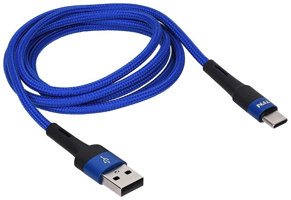 Кабель TFN USB 2.0 (M), USB TypeC (M), 1.2 м, синий купить,NaN