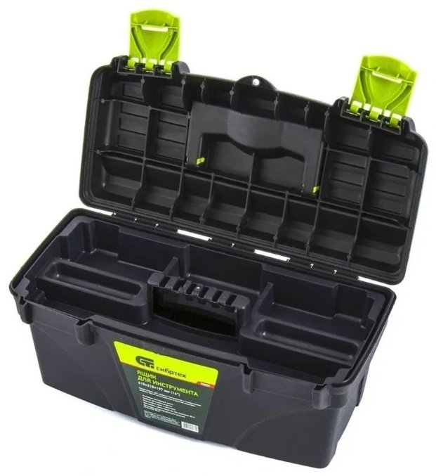 СИБРТЕХ ящик для инструментов 90804 Black-Green