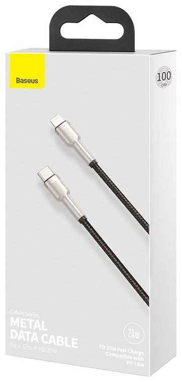 Кабель Baseus Lightning (M), 1 м, черный купить,NaN