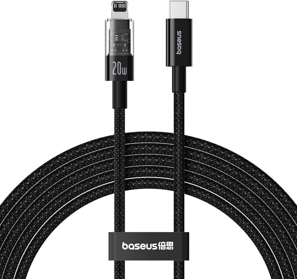 Кабель Baseus USB TypeC (M), Lightning (M), 2 м, черный