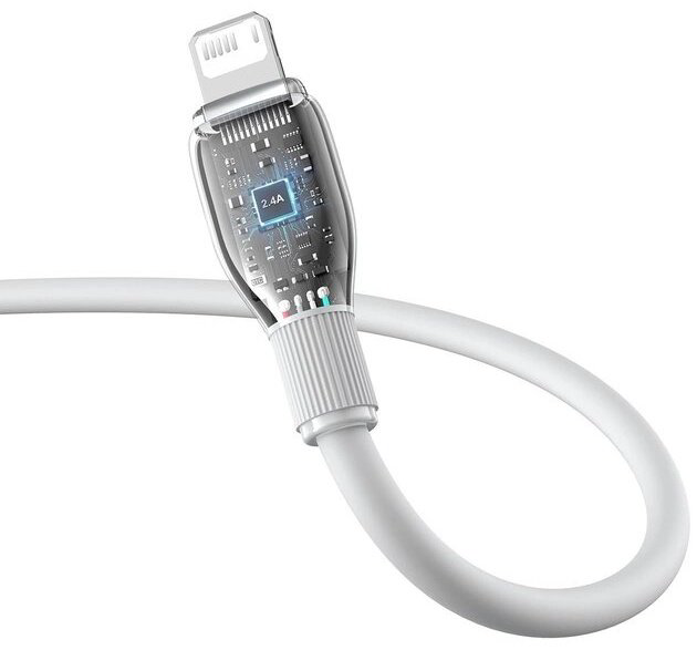 Кабель Baseus USB 2.0 (M), Lightning (M), 2 м, белый купить,NaN