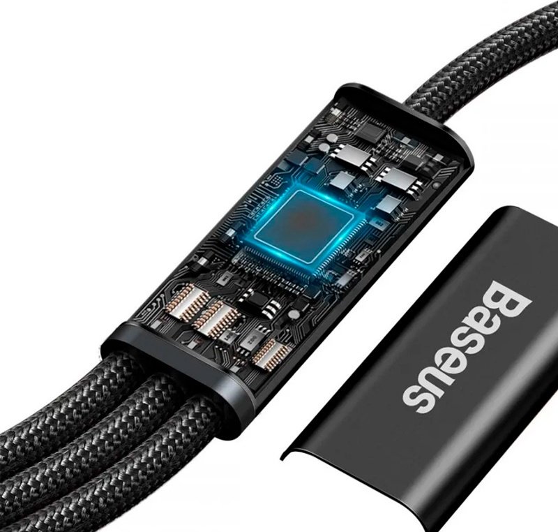 Кабель Baseus USB TypeC (M), micro-USB 2.0 (M), Lightning (M), 1.5 м, черный купить,0