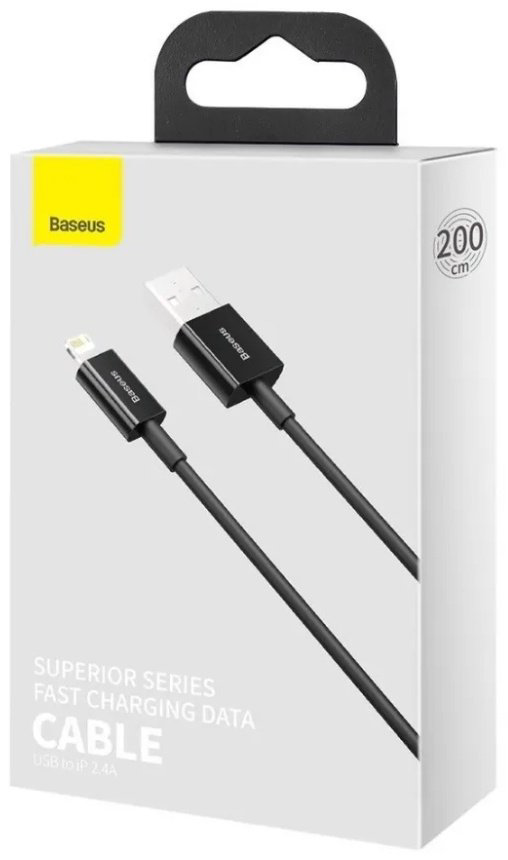 Кабель Baseus Lightning (M), 2 м, черный купить,NaN