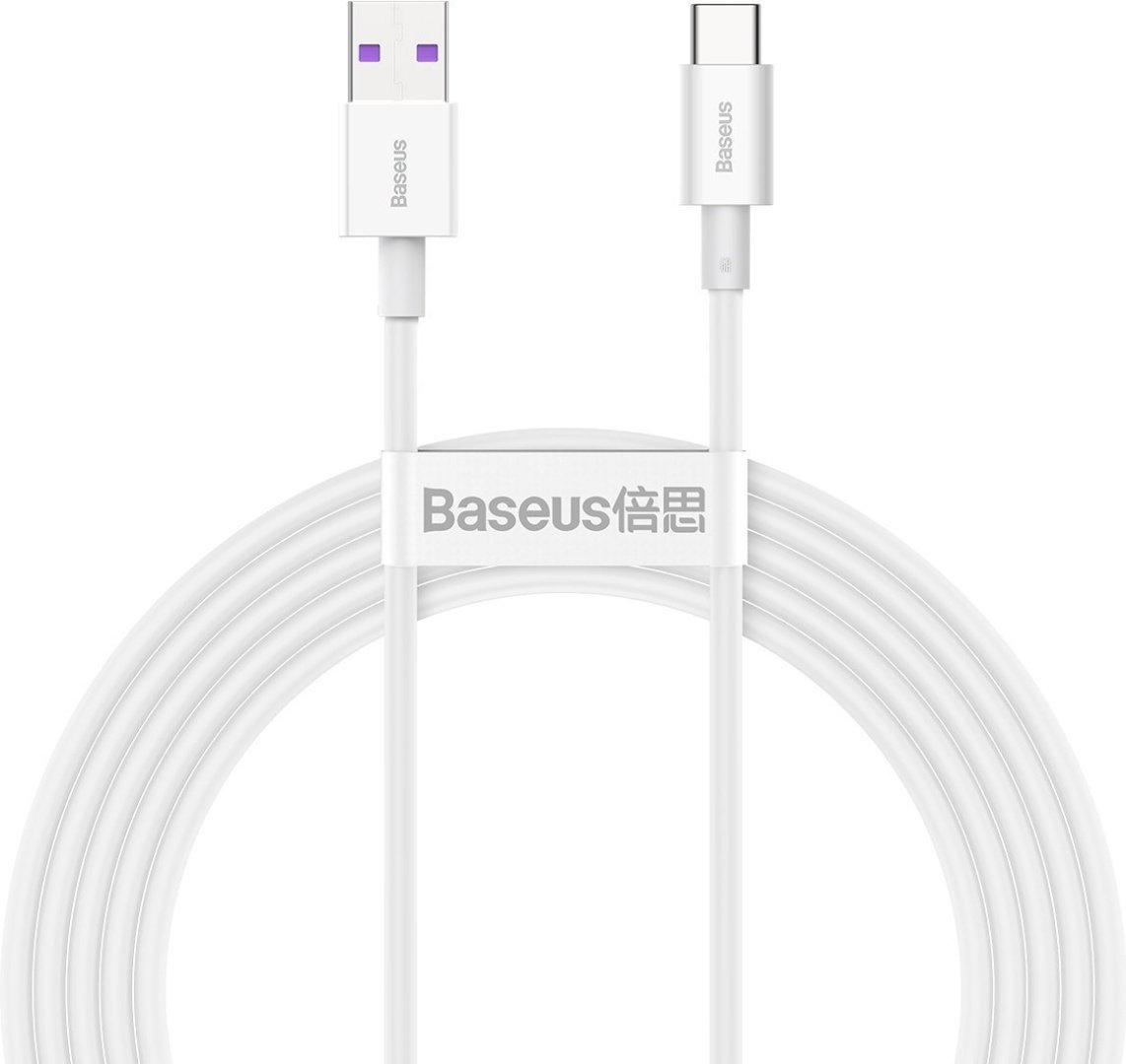Кабель Baseus USB 2.0 (M), USB TypeC (M), 2 м, белый