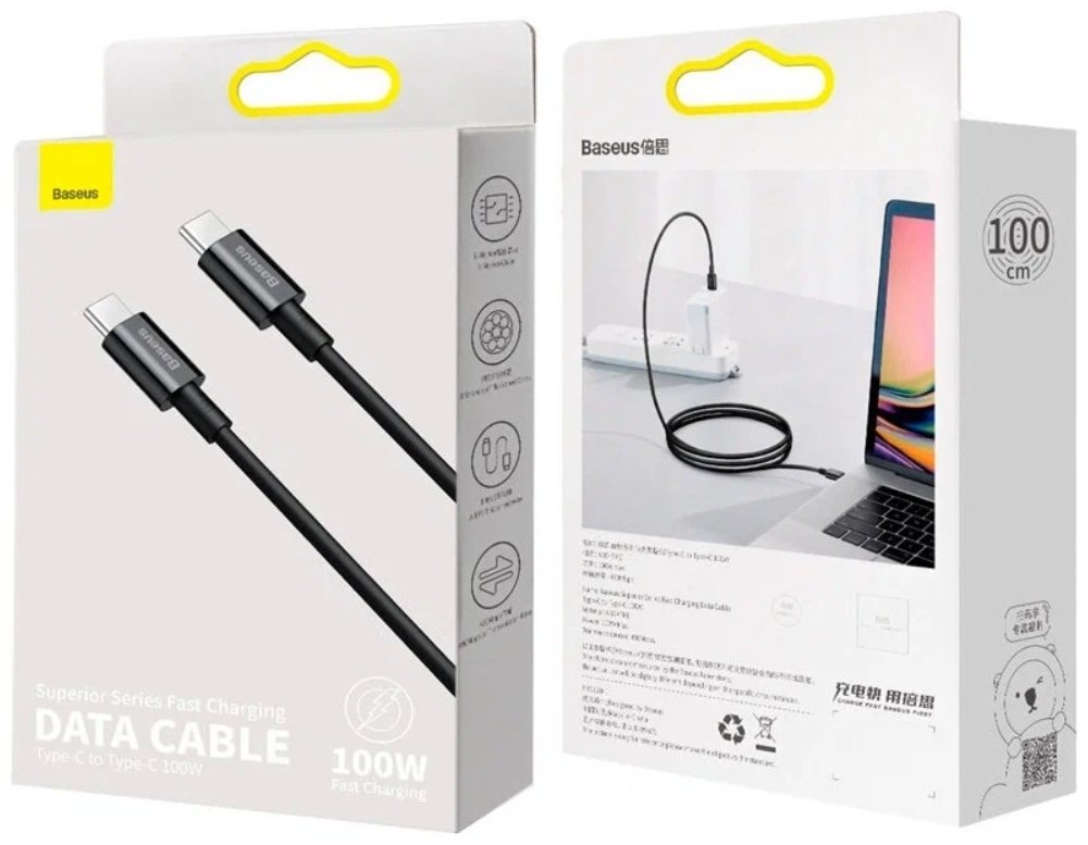 Кабель Baseus USB TypeC (M), 1 м, черный купить,0