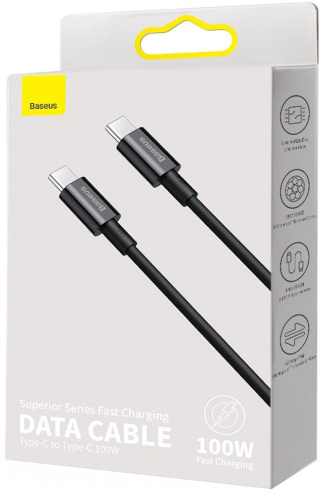 Кабель Baseus USB TypeC (M), 2 м, черный купить,0
