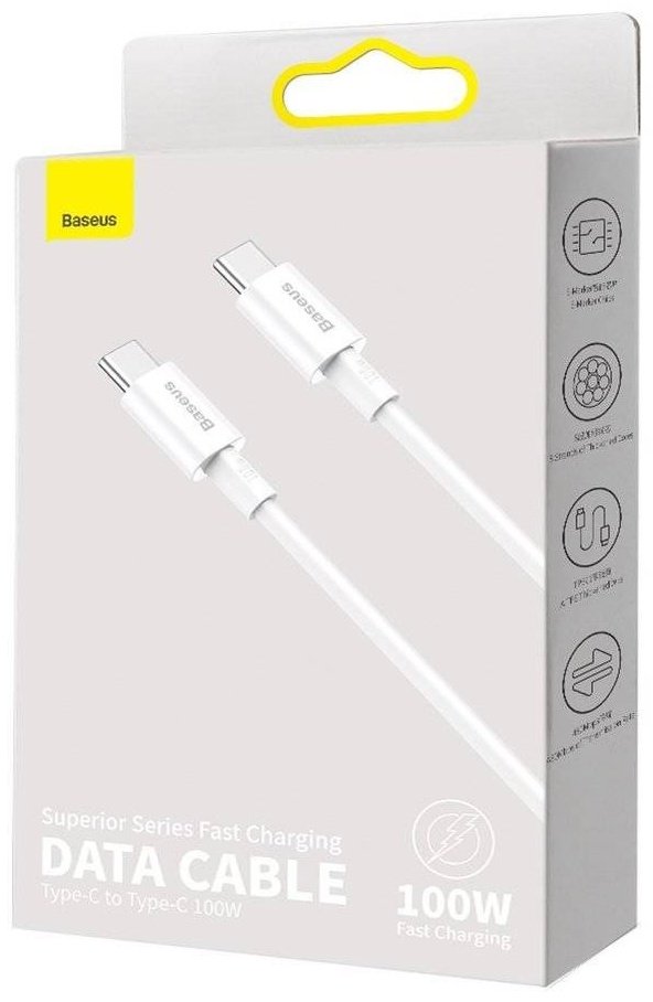 Кабель Baseus USB TypeC (M), 2 м, белый