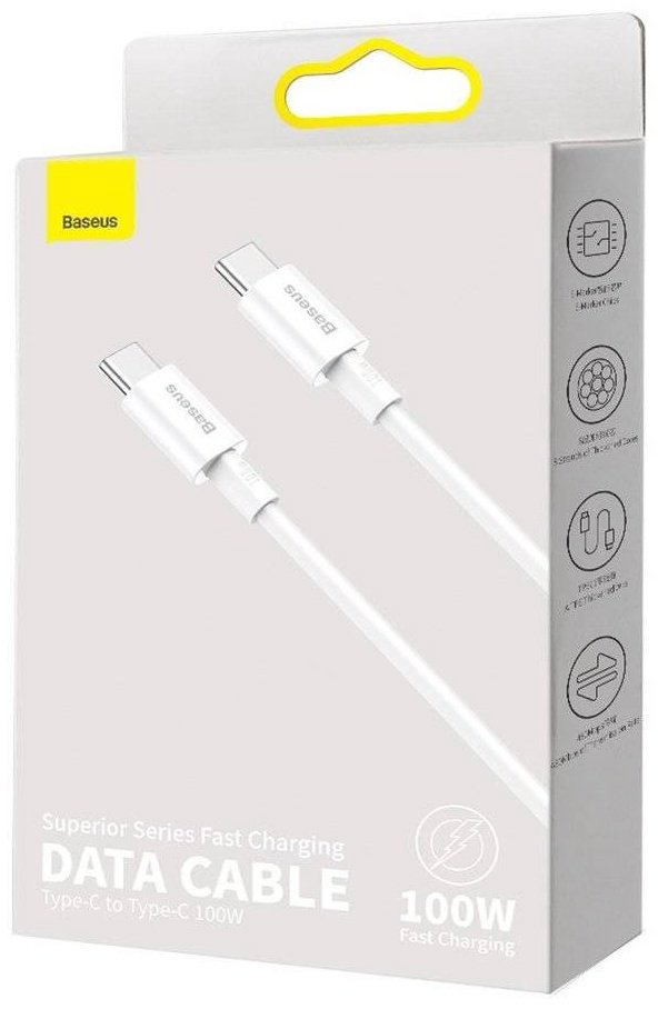 Кабель Baseus USB TypeC (M), 2 м, белый купить,NaN