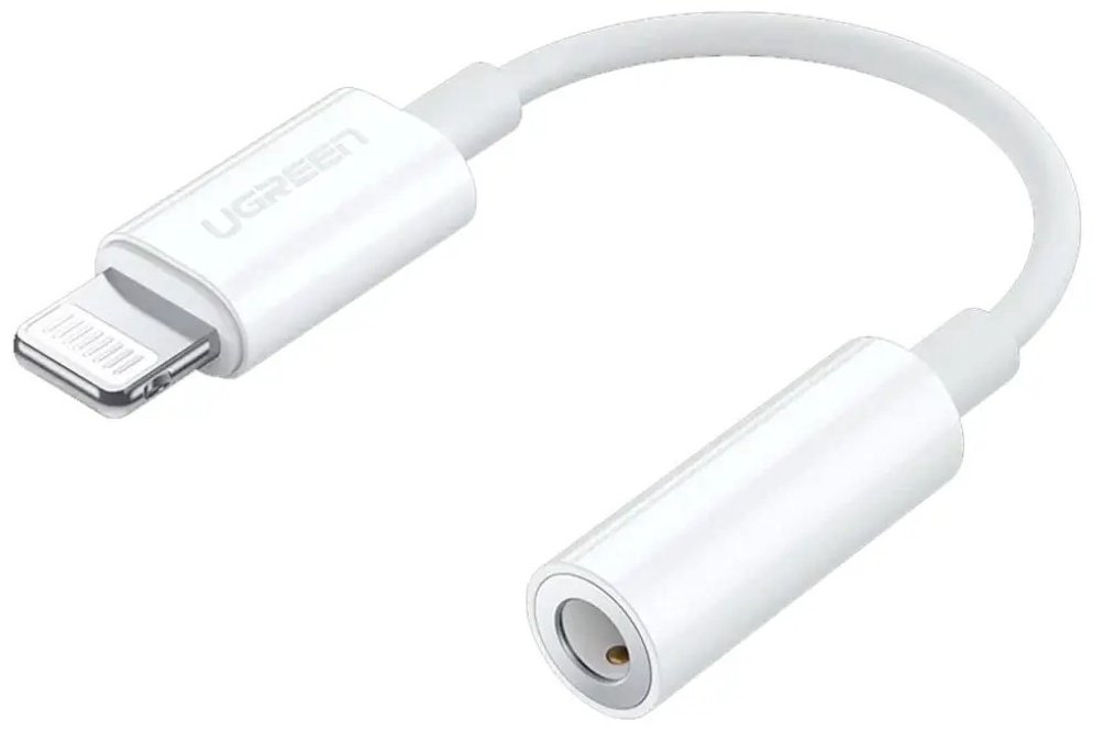 Переходник Ugreen 3.5 мм jack (F), Lightning (M), , белый
