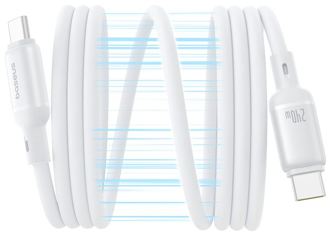 Кабель Baseus USB TypeC (M), 1 м, белый