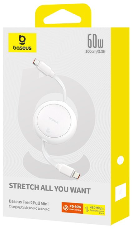 Кабель Baseus USB TypeC (M), 1 м, белый купить,NaN