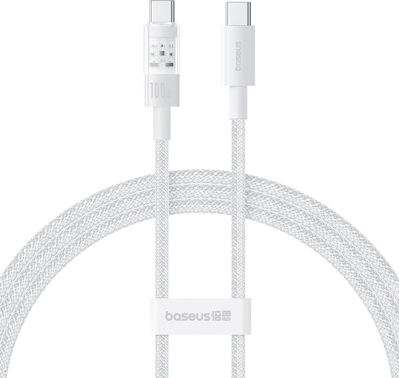 Кабель Baseus USB TypeC (M), 1 м, белый
