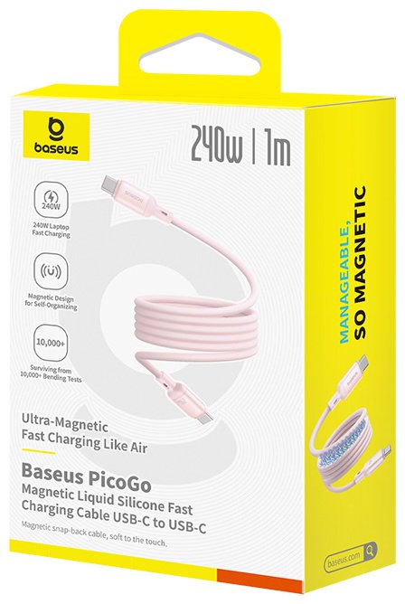 Кабель Baseus USB TypeC (M), 1 м, розовый - ForteMarket Кабель Baseus USB TypeC (M), 1 м, розовый купить,0