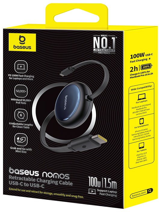 Кабель Baseus USB TypeC (M), 1.5 м, черный