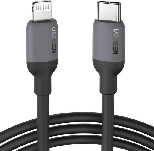 Кабель Ugreen USB TypeC (M), Lightning, 1 м, серый