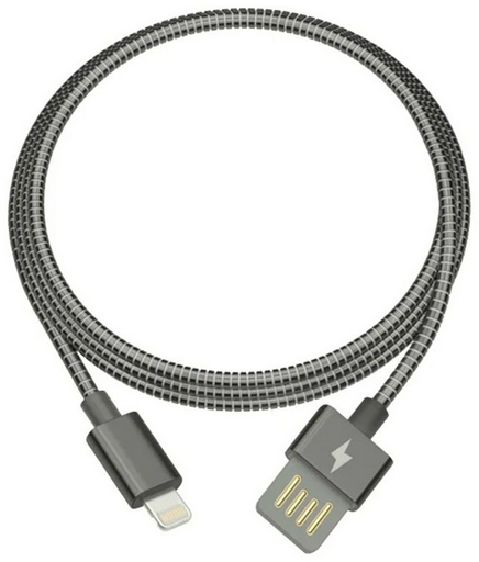 Кабель Ritmix USB 2.0 (M), Lightning (F), 1 м, серый