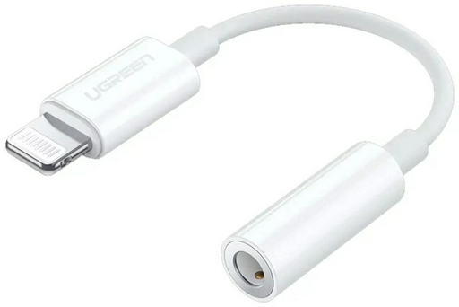 Переходник Ugreen 3.5 мм jack (F), Lightning (M), , белый