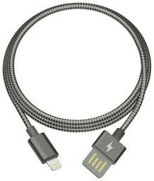 Кабель Ritmix USB 2.0 (M), Lightning (F), 1 м, серый
