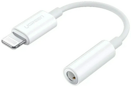 Переходник Ugreen 3.5 мм jack (F), Lightning (M), , белый